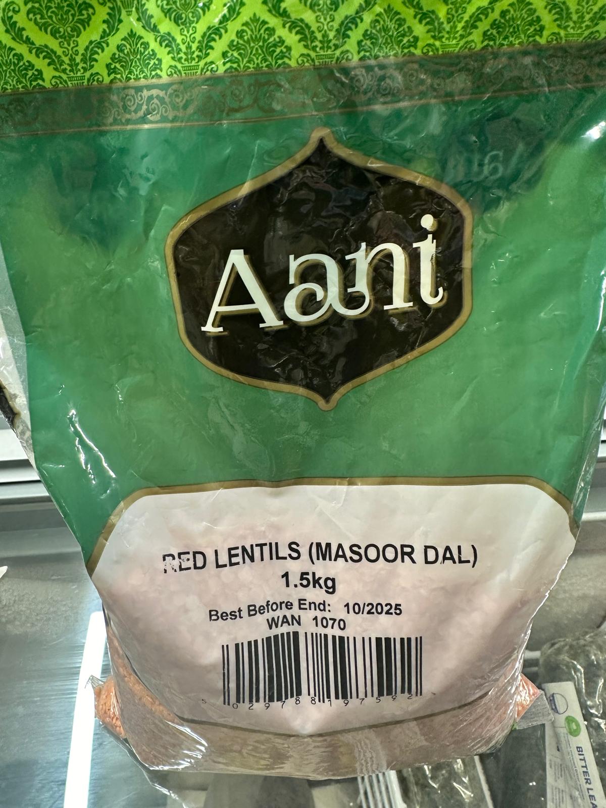 Aani Red Lentils (Masoor Dal) 1.5kg